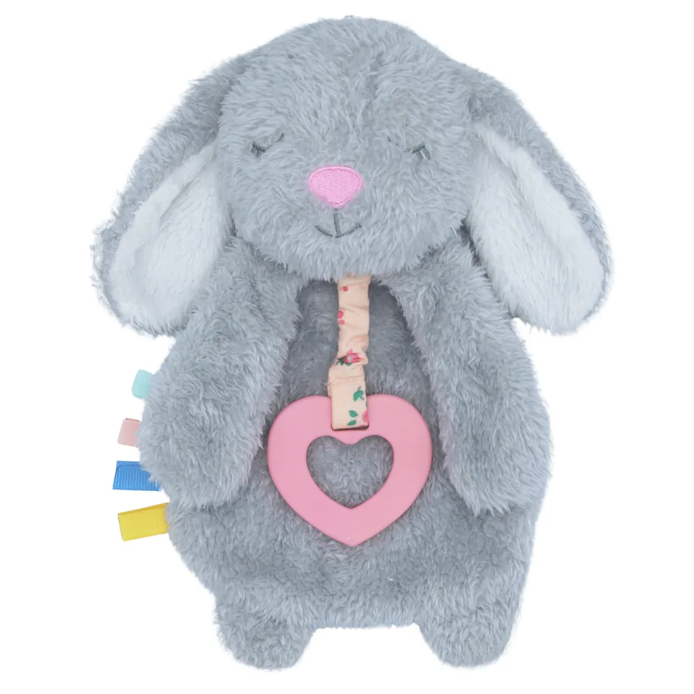 Plush Bunny Teether Toy - Gray