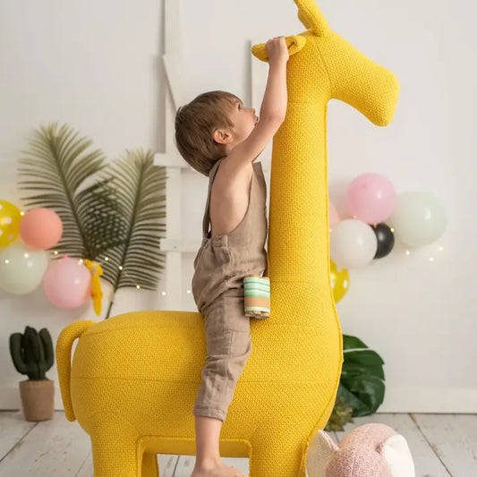 Crochetts - Handmade Large Giraffe Seat Plush + Mini Giraffe Plush