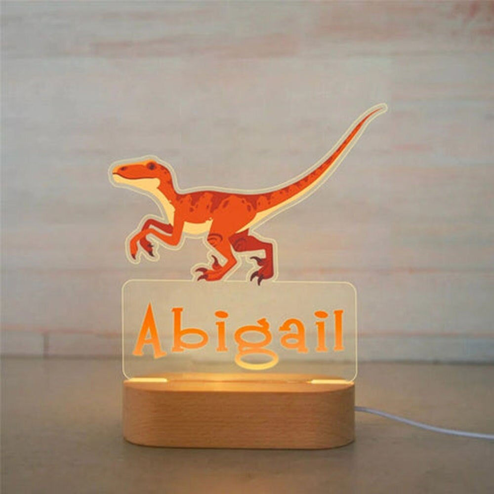 Personalized Baby Dino LED Night Light Lamp