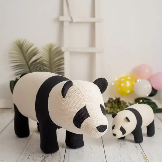Crochetts - Handmade Large Panda Seat Plush + Mini Panda Plush