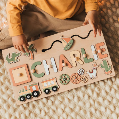 Personalized Name Wooden Animal Puzzle