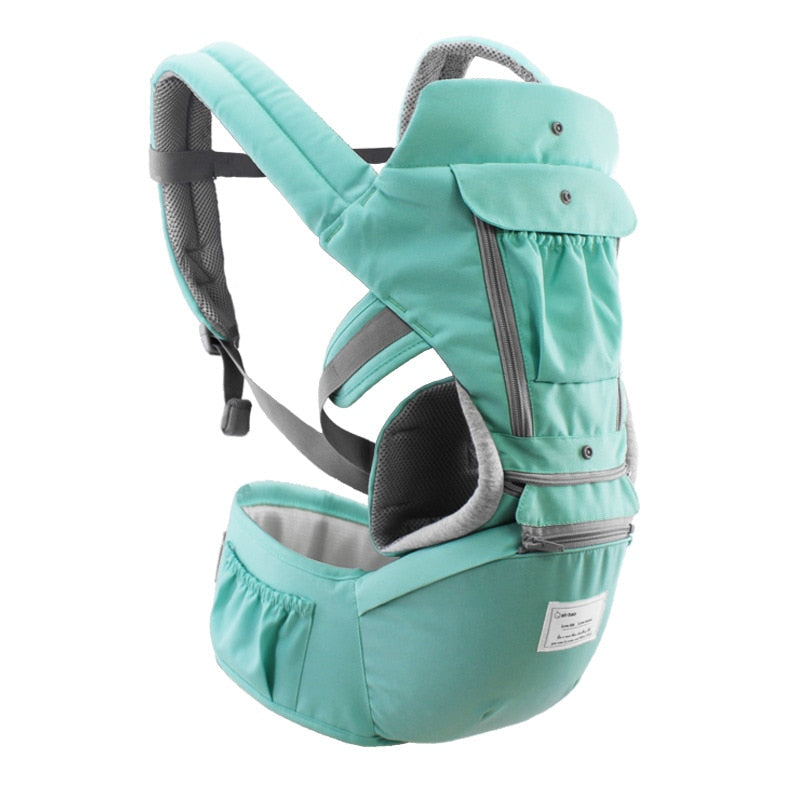 Khaki - 3 in 1 Ergonomic Baby Carrier, Hipseat Sling, and Front Facing Kangaroo Baby Wrap Carrier