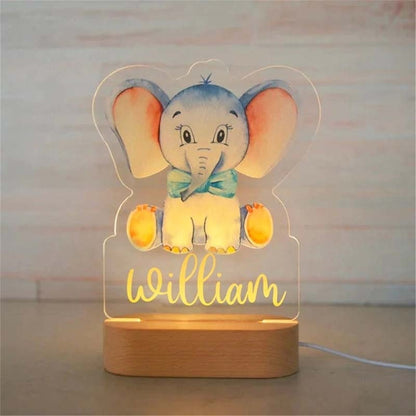 Personalized Baby Elephant LED USB 7 Colors Night Light Lamp