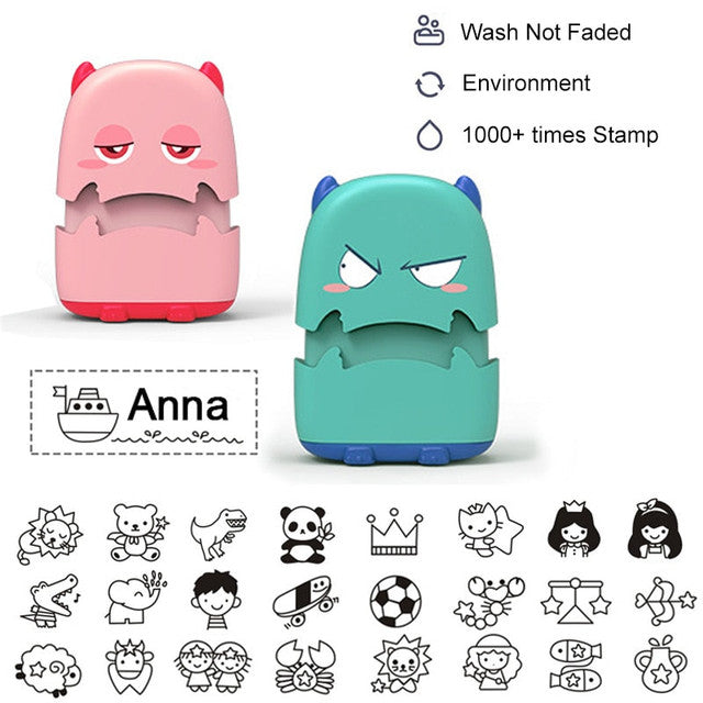 Cute Personalized Name Stamp for Baby Clothing - Monster